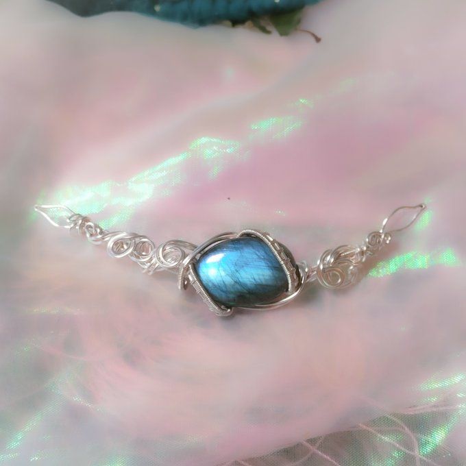 Charms Changeant Labradorite bleu clair 