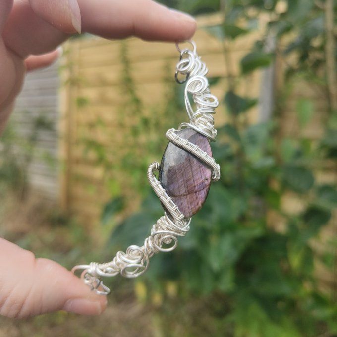 Charms changeant labradorite violette 