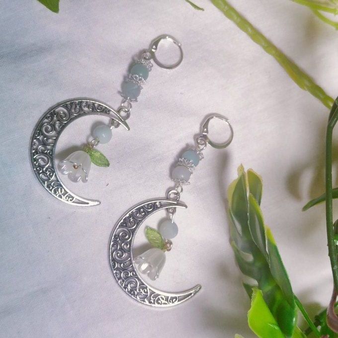 Boucle d'oreilles lune amazone 